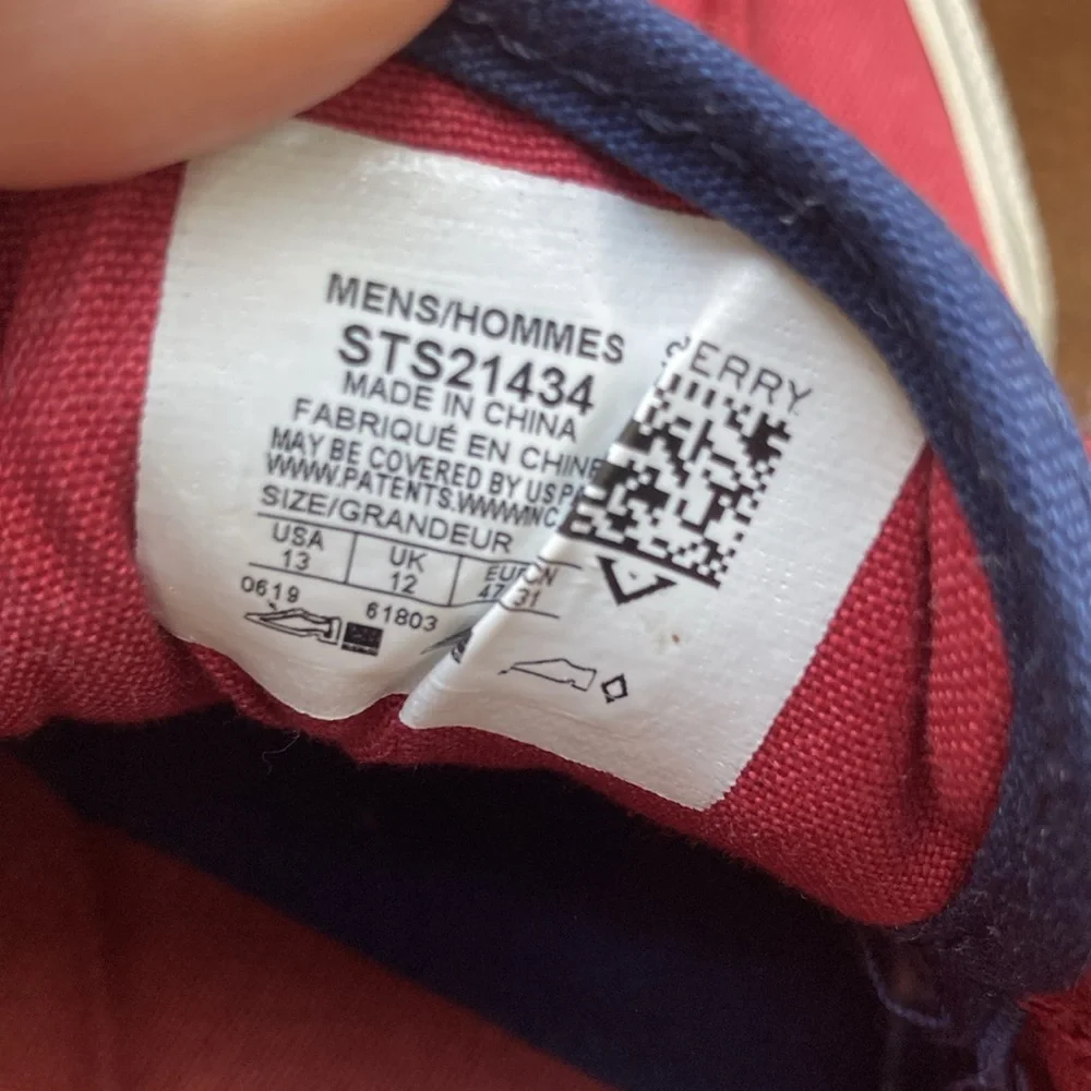 Sperry Red Canvas Boat Shoes with Classic Design